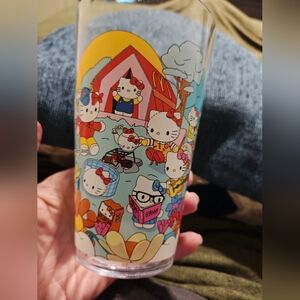 McDonald's Hello Kitty Colorful Glass Tumbler Unused